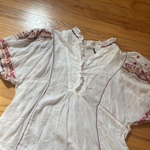 Anthropologie Akemi + Kin Floral Embroidered Blouse